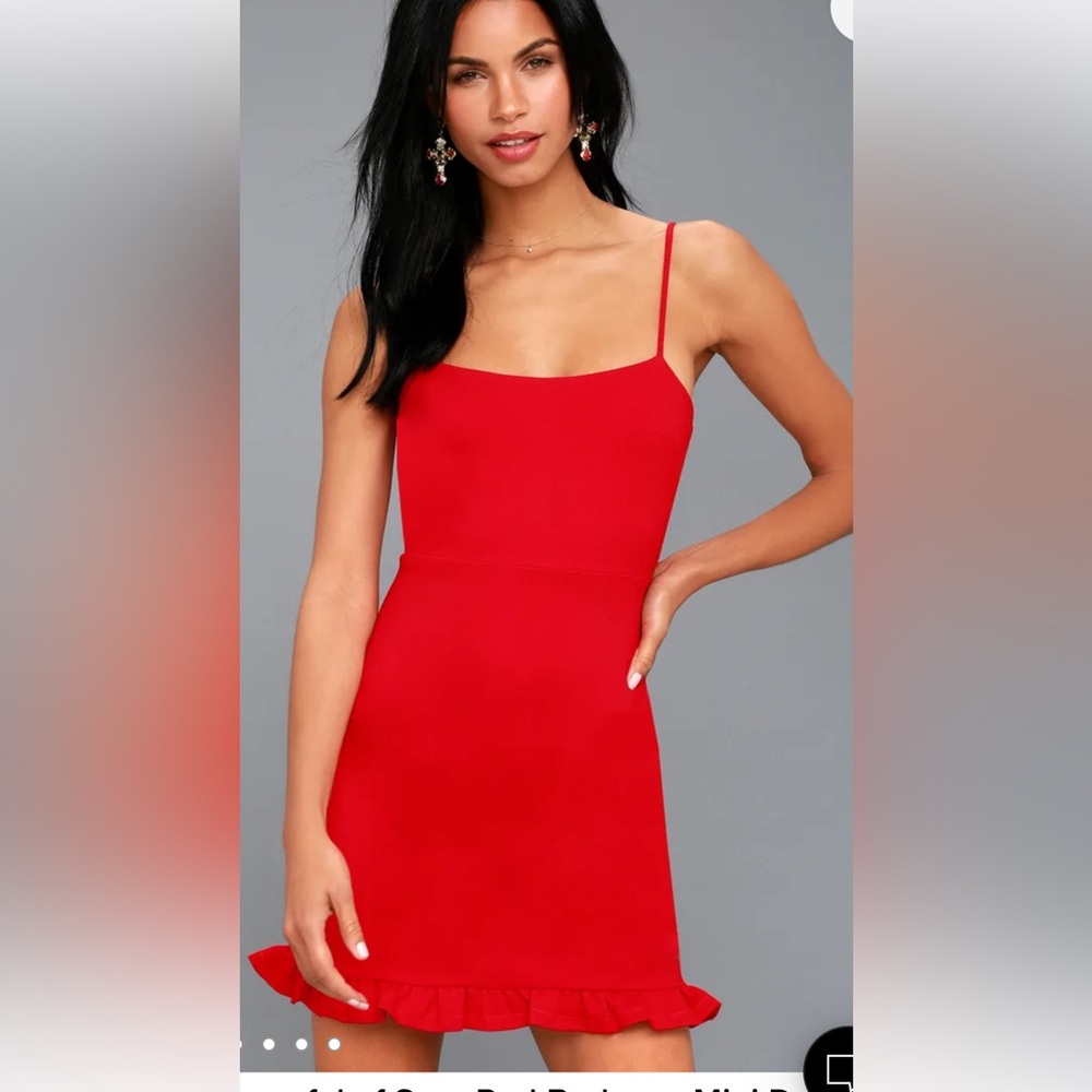 LULUS Spoonful of Sass Red Bodycon Mini Dress Size XS